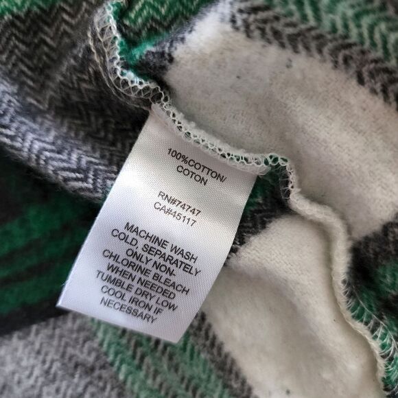 NATURAL 100% cotton plaid farmcore button down shirt jacket - Picture 7 of 8